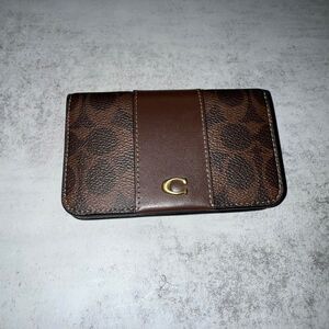 Coach maple signature leather slim card case